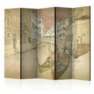 5-teiliges Paravent - Gondolas in Venice II [Room Dividers]