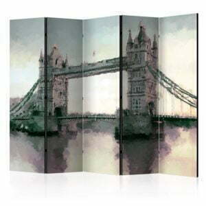 5-teiliges Paravent - Victorian Tower Bridge II [Room Dividers]