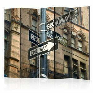 5-teiliges Paravent - All roads lead to Broadway II [Room Dividers]