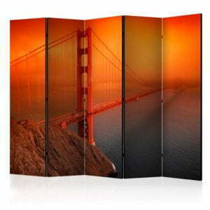 5-teiliges Paravent - Golden Gate Bridge II [Room Dividers]