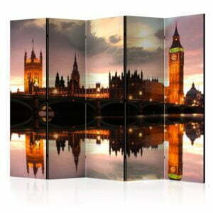 5-teiliges Paravent - Big Ben in the evening, London II [Room Dividers]