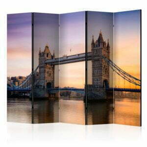 5-teiliges Paravent - Tower Bridge at dawn II [Room Dividers]