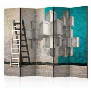 5-teiliges Paravent - Concrete blocks II [Room Dividers]