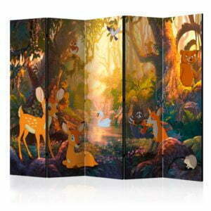 5-teiliges Paravent - Animals in the Forest II [Room Dividers]