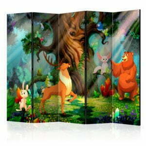 5-teiliges Paravent - Bear and Friends II [Room Dividers]