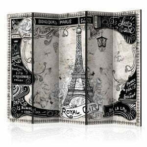 5-teiliges Paravent - Bonjour Paris II [Room Dividers]