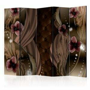 5-teiliges Paravent - Burgundy pansies II [Room Dividers]
