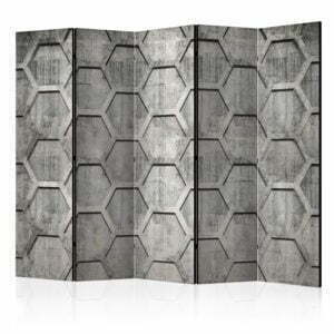 5-teiliges Paravent - Platinum cubes II [Room Dividers]