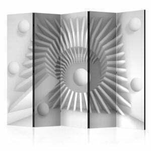 5-teiliges Paravent - White jigsaw II [Room Dividers]