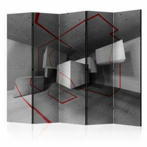 5-teiliges Paravent - Red trail II [Room Dividers]