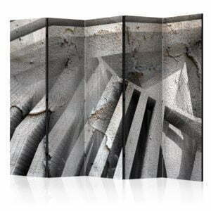 5-teiliges Paravent - Beton 3D II [Room Dividers]