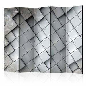 5-teiliges Paravent - Gray background 3D II [Room Dividers]