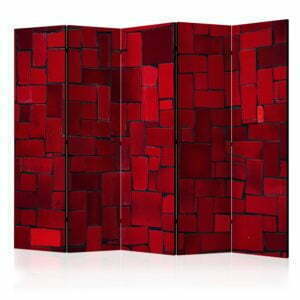 5-teiliges Paravent - Red Imagination II [Room Dividers]