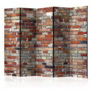 5-teiliges Paravent - Urban Brick II [Room Dividers]