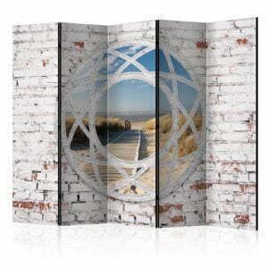 5-teiliges Paravent - View of the beach II [Room Dividers]