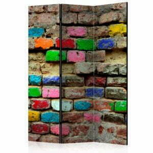 3-teiliges Paravent - Colourful Bricks [Room Dividers]