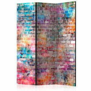 3-teiliges Paravent - Colourful Brick [Room Dividers]
