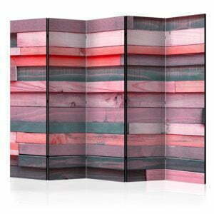 5-teiliges Paravent - Pink Manor II [Room Dividers]