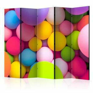 5-teiliges Paravent - Colourful Balls II [Room Dividers]