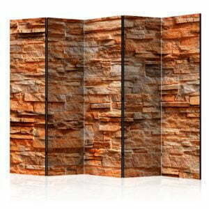 5-teiliges Paravent - Orange Stone II [Room Dividers]