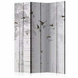 3-teiliges Paravent - Birds on Boards [Room Dividers]