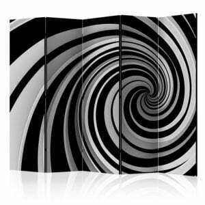 5-teiliges Paravent - Black and white swirl II [Room Dividers]