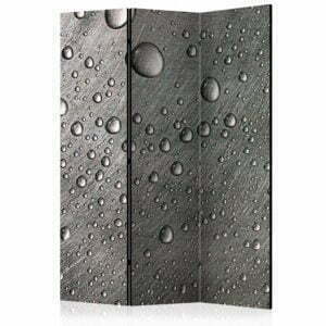 3-teiliges Paravent - Steel surface with water drops [Room Dividers]