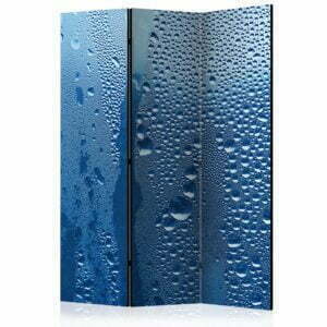 3-teiliges Paravent - Water drops on blue glass [Room Dividers]