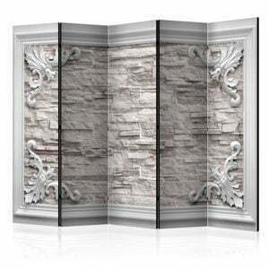 5-teiliges Paravent - Brick in the Frame (Beige) II [Room Dividers]