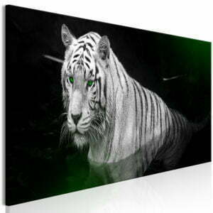 Wandbild - Shining Tiger (1 Part) Green Narrow