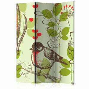 3-teiliges Paravent - Bird and lilies vintage pattern [Room Dividers]