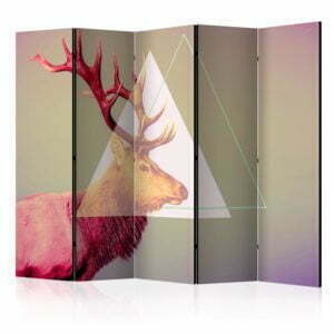 5-teiliges Paravent - deer (graphic pattern) II [Room Dividers]