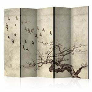5-teiliges Paravent - Flock of birds II [Room Dividers]