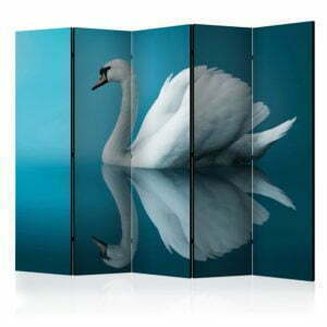 5-teiliges Paravent - swan - reflection II [Room Dividers]
