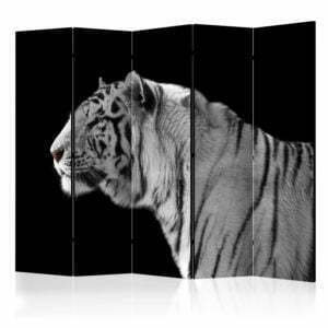 5-teiliges Paravent - White tiger II [Room Dividers]
