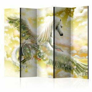 5-teiliges Paravent - Pegasus (Yellow) II [Room Dividers]