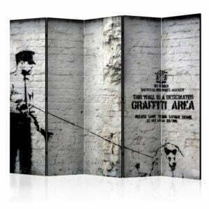 5-teiliges Paravent - Banksy - Graffiti Area II [Room Dividers]