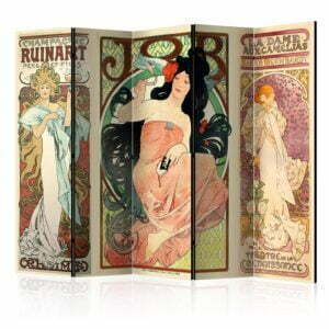 5-teiliges Paravent - Alphonse Mucha. Women's II [Room Dividers]
