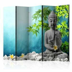 5-teiliges Paravent - Buddha: Beauty of Meditation II [Room Dividers]