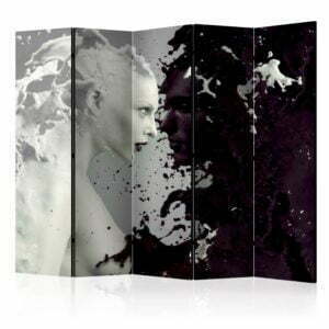 5-teiliges Paravent - Black and White Faces II [Room Dividers]