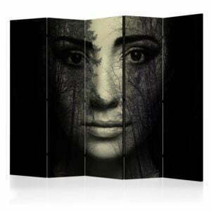 5-teiliges Paravent - Forest mask II [Room Dividers]