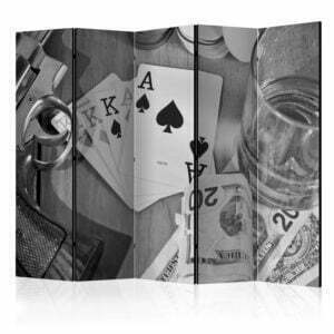 5-teiliges Paravent - Cards: black and white II [Room Dividers]