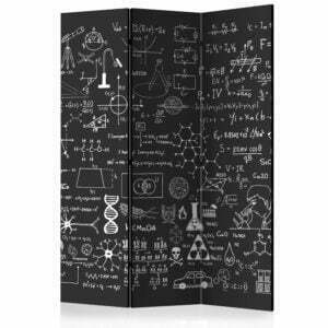 3-teiliges Paravent - Science on Chalkboard [Room Dividers]