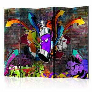 5-teiliges Paravent - Graffiti: Colourful attack II [Room Dividers]