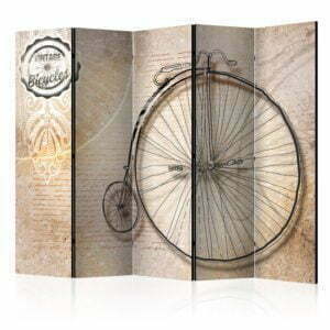 5-teiliges Paravent - Vintage bicycles - sepia II [Room Dividers]