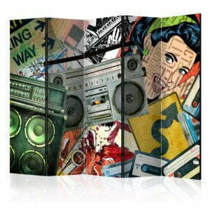 5-teiliges Paravent - Graffiti girl II [Room Dividers]