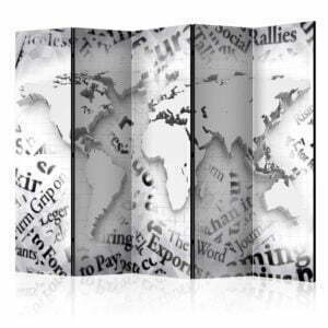 5-teiliges Paravent - The world of newspapers II [Room Dividers]