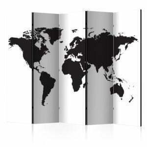 5-teiliges Paravent - Black & White World II [Room Dividers]