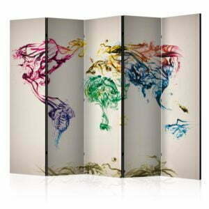 5-teiliges Paravent - Dancing smoke trails II [Room Dividers]