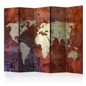 5-teiliges Paravent - Iron continents II [Room Dividers]